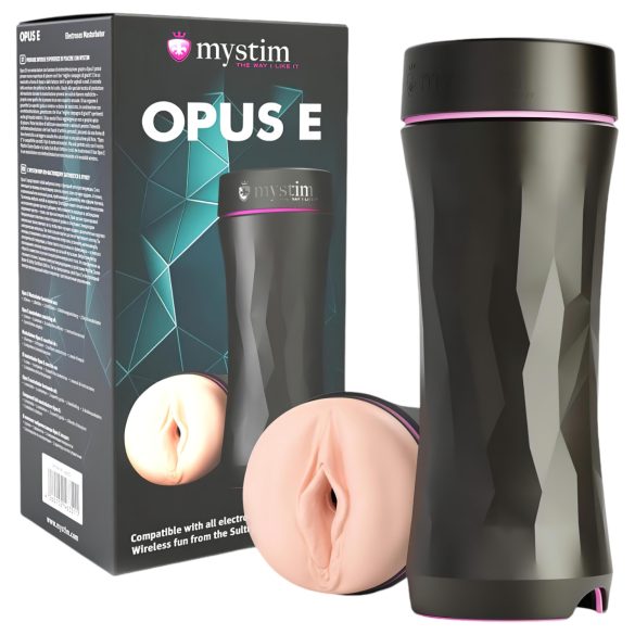 mystim Opus E Vagina - elektro umetna vagina (naravno-črna)