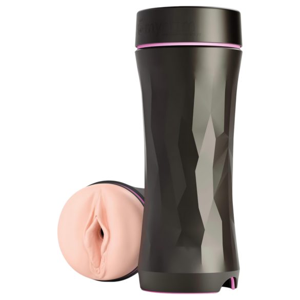 mystim Opus E Vagina - elektro umetna vagina - naravno črna