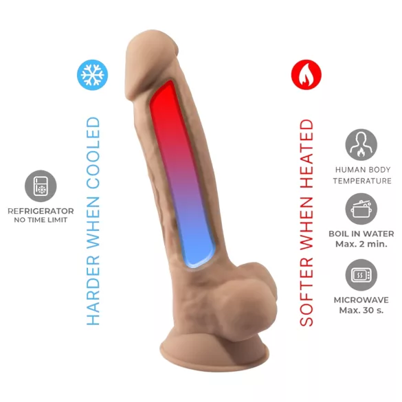 Silexd 7 - dildo s priseskom - 17,5 cm - naravna barva