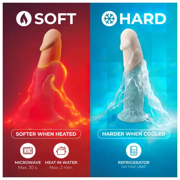 Silexd 7 - dildo s priseskom - 17,5 cm - naravna barva