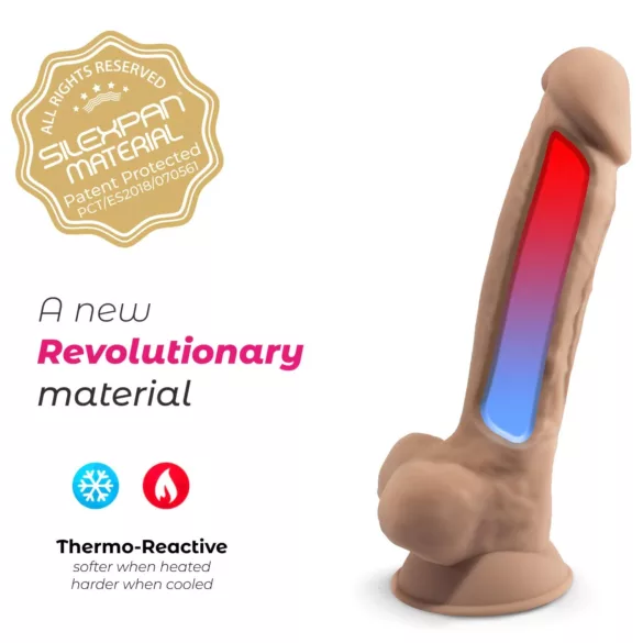 Silexd 7 - dildo s priseskom - 17,5 cm - naravna barva