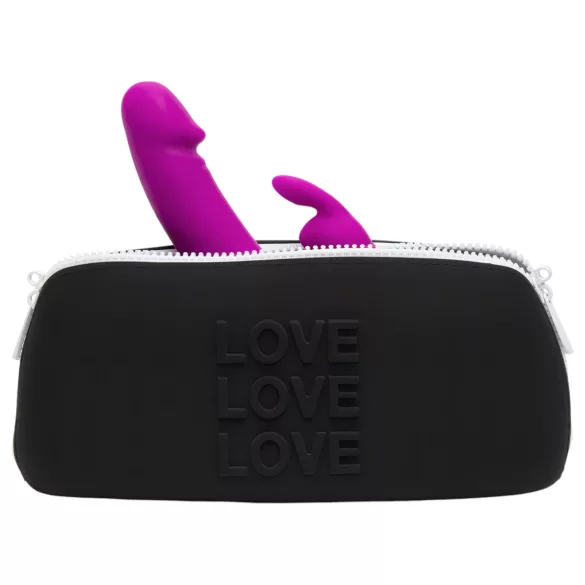 Happyrabbit - etui za erotične igrače - srednje velik - črn