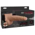 Fetish Strap-On - dildo za pripenjanje s špricanjem - naravna barva - 19 cm