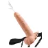Fetish Strap-On - dildo za pripenjanje s špricanjem - naravna barva - 19 cm
