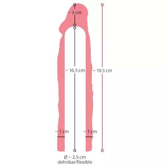Nature Skin - podaljšek, odebeljevalec za penis (19,5 cm)