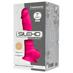 Silexd 7 - dildo s priseskom in modami - 17,5 cm roza