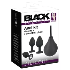Black Velvets - komplet analnih čepkov (4-delni, črn)