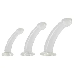  Crystal Clear - set analnih dildojev - glavica - 3 deli - prozoren