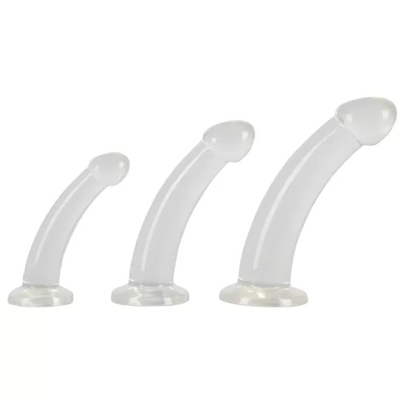 Crystal Clear - set analnih dildojev - glavica - 3 deli - prozoren