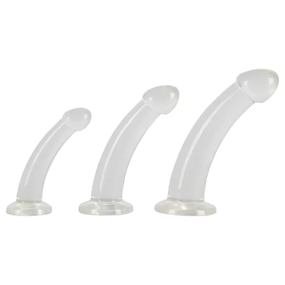 Crystal Clear - set analnih dildojev - glavica - 3 deli - prozoren