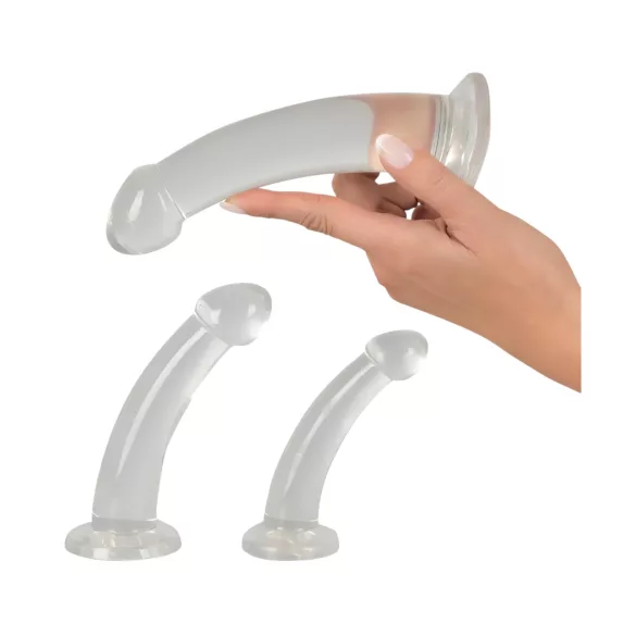Crystal Clear - set analnih dildojev - glavica - 3 deli - prozoren