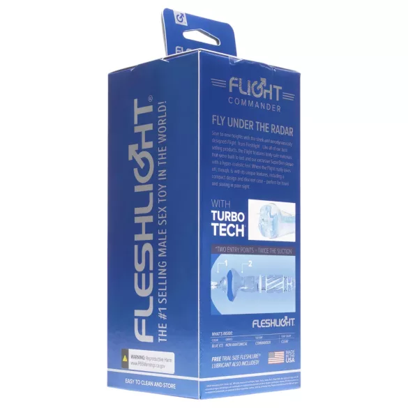 Fleshlight Flight Commander - masturbator z vakuumskim sesanjem (moder)