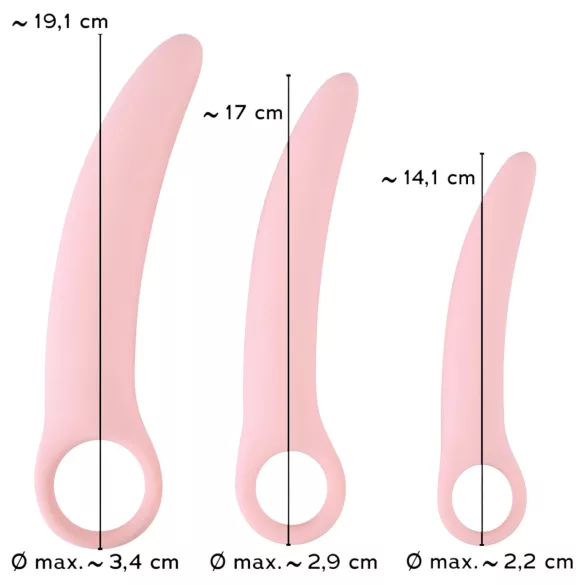 SMILE - vaginalni trenažerji - komplet dildov - roza - 3 deli