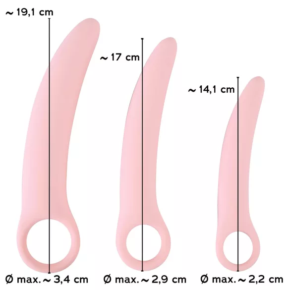 SMILE - vaginalni trenažerji - komplet dildov - roza - 3 deli