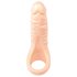 Realistixxx Dvojni F - realistični dildo z erekcijskim obročkom (naravni)