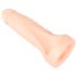 Realistixxx Dvojni F - realistični dildo z erekcijskim obročkom (naravni)