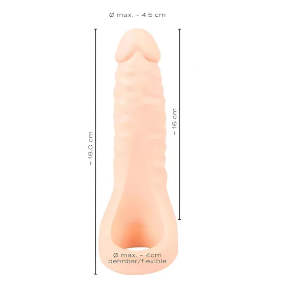 Realistixxx - realistični dildo s penisnim obročkom - naravna barva