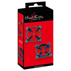 Bad Kitty - bradavicni piercing obroček - modra