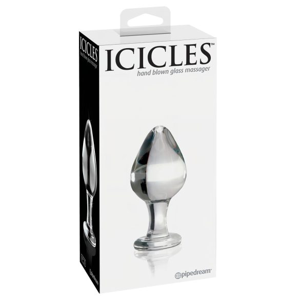 Icicles No. 25 - analni čep - koničast - steklo - prozoren