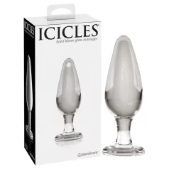 Icicles št. 26 - stožčast, steklen analni čep (prozoren)