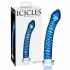 Icicles No. 29 - stekleni dildo za penis - spiralna oblika - modra