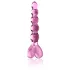 Icicles No. 43 - stekleni dildo z bunkicami in srcem - roza