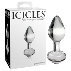   Icicles No. 44 - analni čep - stožčasta oblika - steklo prozoren
