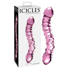  Icicles No. 55 - stekleni dildo z dvema koncema za G-točko - roza
