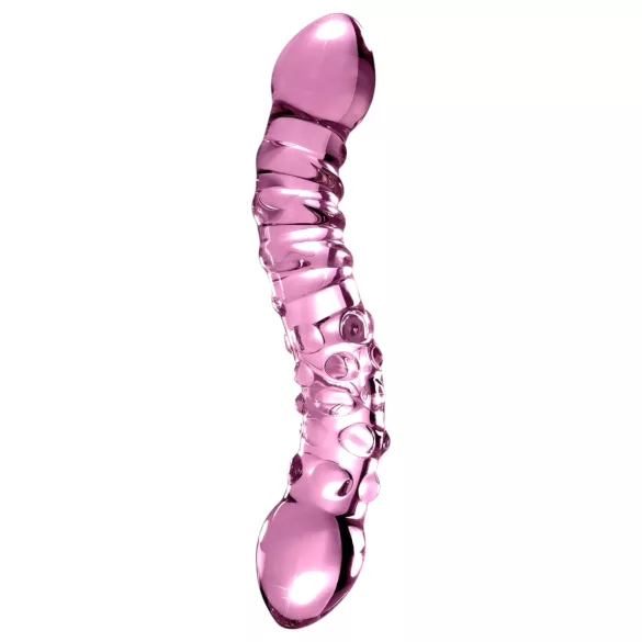 Icicles No. 55 - stekleni dildo z dvema koncema za G-točko - roza