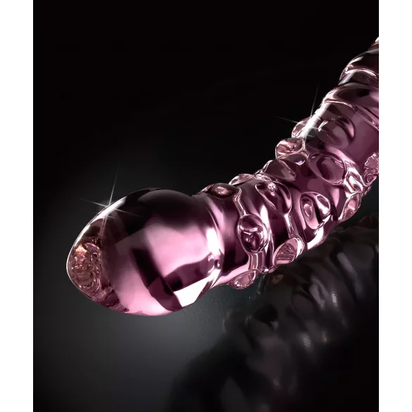 Icicles No. 55 - stekleni dildo z dvema koncema za G-točko - roza