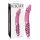 Icicles No. 57 - Dvostranski stekleni dildo s penisom (roza)