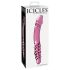 Icicles No. 57 - Dvostranski stekleni dildo s penisom (roza)
