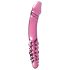 Icicles No. 57 - Dvostranski stekleni dildo s penisom (roza)