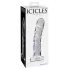 Icicles No. 62 - stekleni dildo z obliko penisa - prozoren