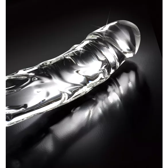 Icicles No. 62 - stekleni dildo z obliko penisa - prozoren