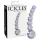 Icicles No. 66 - stekleni dildo z ukrivljenim in krogličnim dizajnom - prozorna