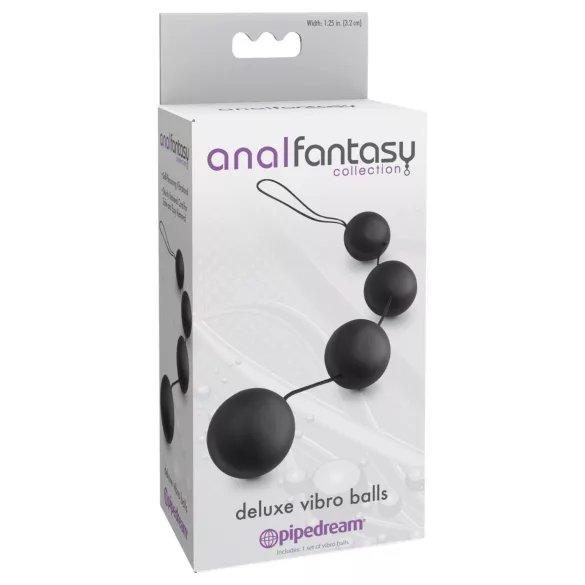 Anal Fantasy - analne kroglice z notranjimi kroglicami (črne)