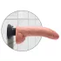 King Cock - vibrator s priseskom, upogljiv, 26 cm - naravna barva