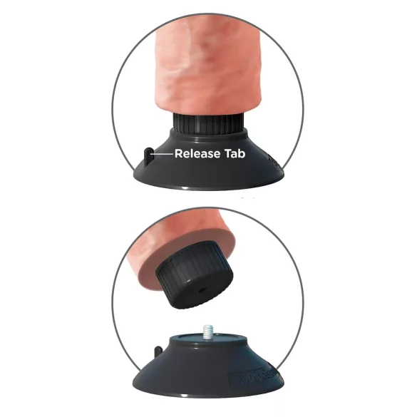 King Cock - vibrator s priseskom, upogljiv, 26 cm - naravna barva