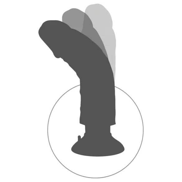 King Cock - vibrator s priseskom, upogljiv, 26 cm - naravna barva