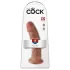 King Cock - realistični dildo s priseskom - 23 cm - temna koža