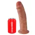King Cock 10 - velik dildo s priseskom (25 cm) - temna naravna barva