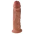 King Cock 10 - velik dildo s priseskom (25 cm) - temna naravna barva