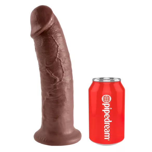 King Cock - dildo z vakuumsko podlago - 25 cm - rjav