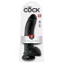 King Cock - dildo z močno prisesalko in modami - črn 23 cm