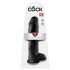 Kraljevski penis 11 - velik prisesalni dildo z moda (28 cm) - črn