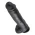 King Cock 11 - dildo z modom in priseskom - črn - 28 cm