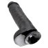Kraljevski penis 11 - velik prisesalni dildo z moda (28 cm) - črn