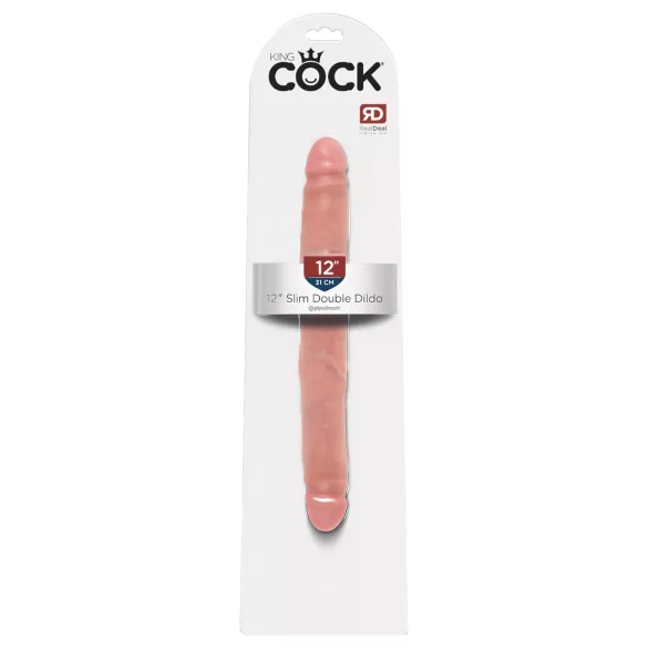 King Cock 12 Slim - realistični dvojni dildo (31 cm, naraven)
