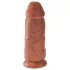 King Cock - dildo z vakuumskim nastavkom - 23 cm - temna koža